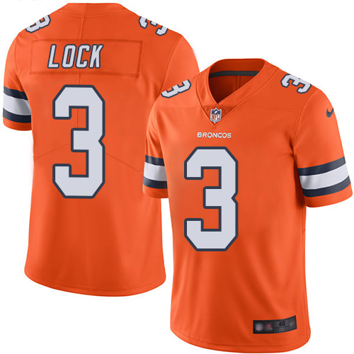 Denver Broncos Limited Men Orange Drew Lock Jersey #3 Rush Vapor Untouchable NFL Football